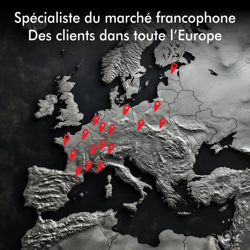 Spécialiste du marché francophone.<br>Collaboration avec de nombreuses entreprises Européennes
