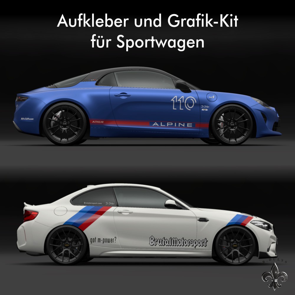 Aufkleber und Grafik-Kit für Sportwagen