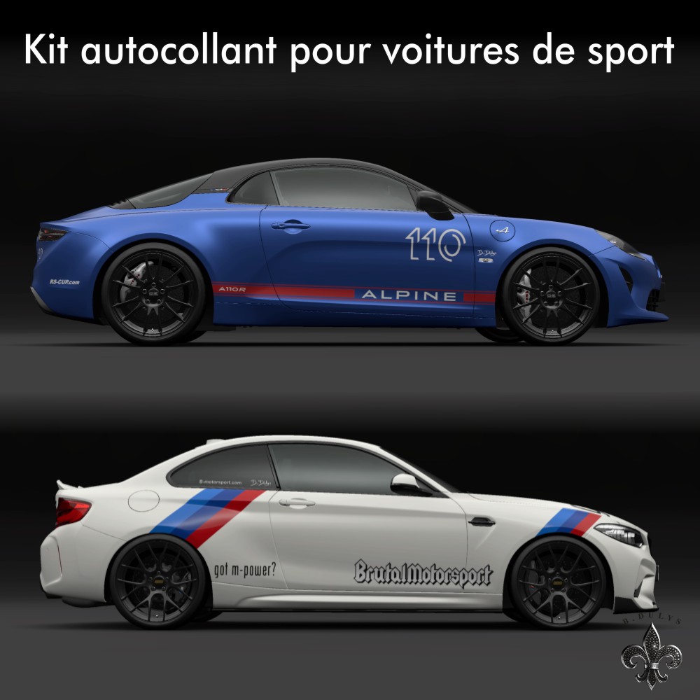 Autocollant et kit graphique pour voiture de sport